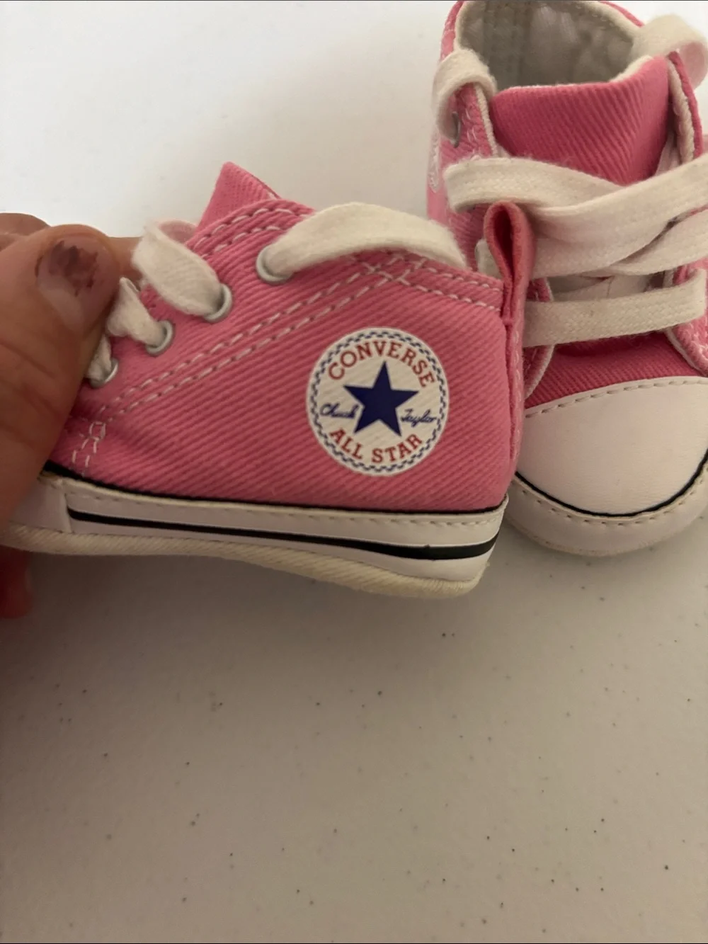 Converse Pink Canvas Kids Sneakers with White Accents